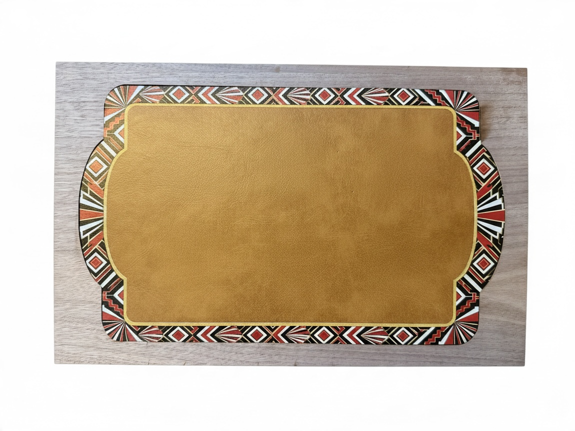 Walnut & Faux Leather Pin Board