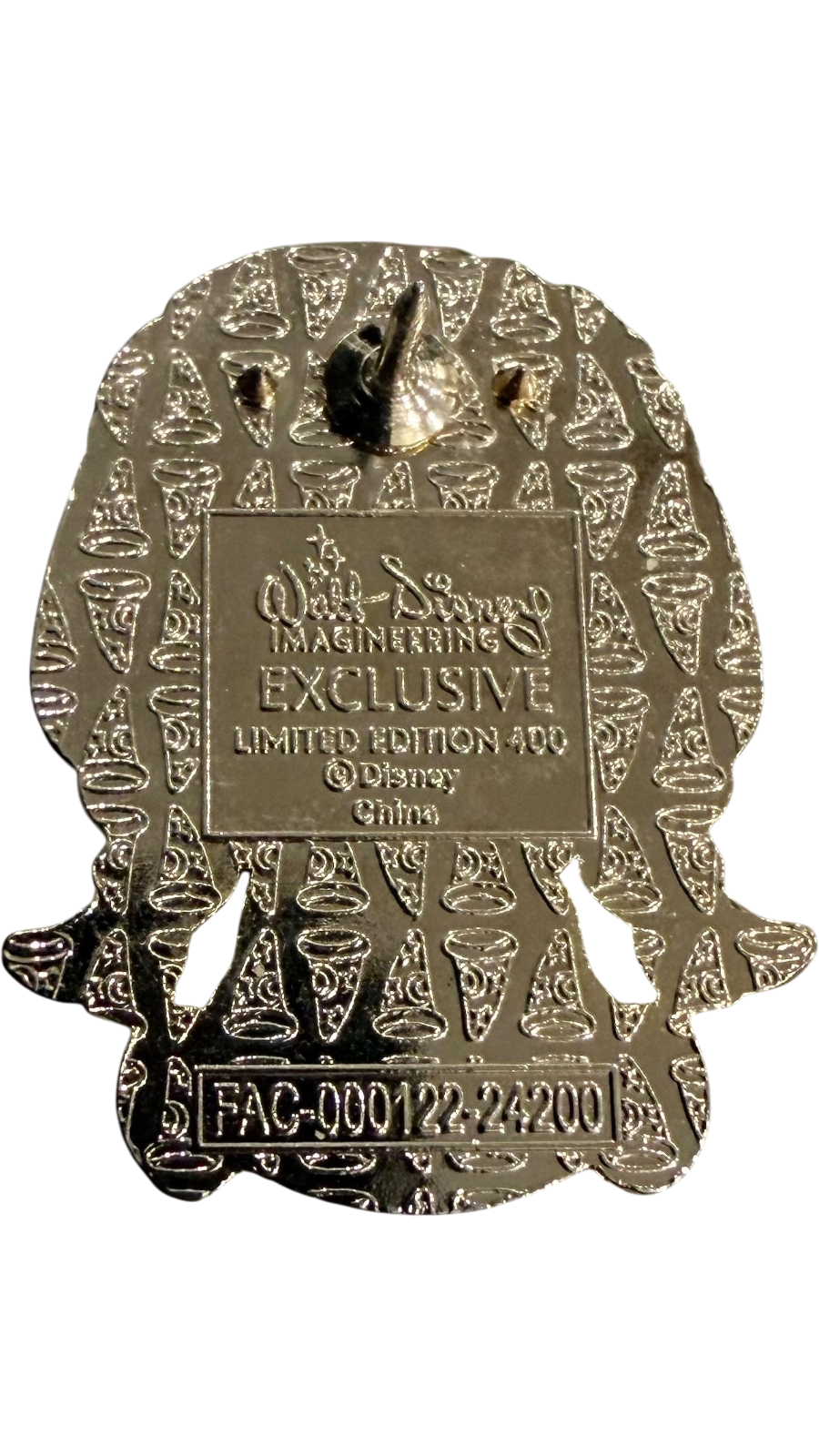 Back of Graidan Collectibles Anna Frozen enamel pin showing Walt Disney Imagineering stamp and limited edition text.