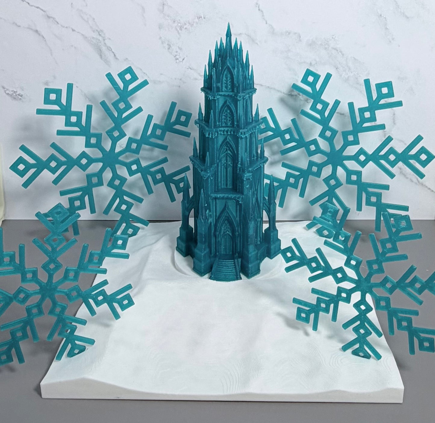 Ice Castle Enamel Pin Display Stand with Snowflake Holders