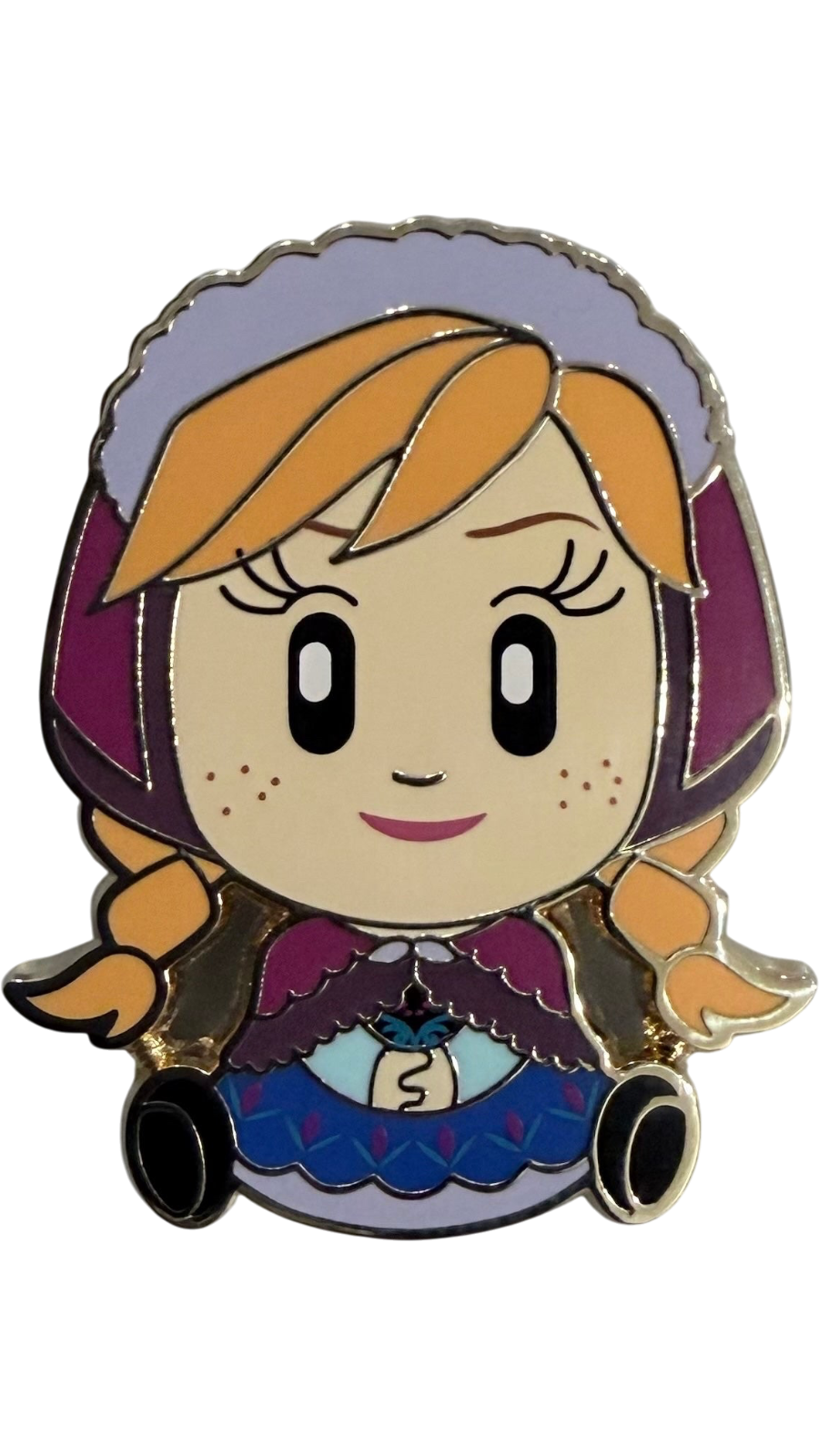 Graidan Collectibles Walt Disney Imagineering exclusive Anna from Frozen enamel pin with gold-tone metal detailing.
