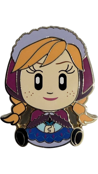 Graidan Collectibles Walt Disney Imagineering exclusive Anna from Frozen enamel pin with gold-tone metal detailing.