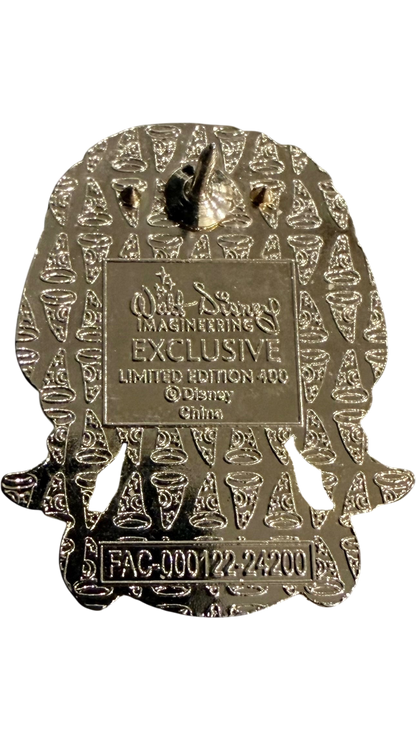 Back of Graidan Collectibles Anna Frozen enamel pin showing Walt Disney Imagineering stamp and limited edition text.