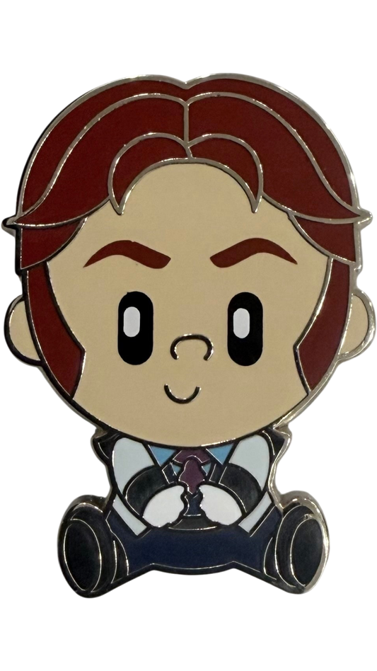 Graidan Collectibles Walt Disney Imagineering limited edition chibi-style enamel pin of a character with brown hair.