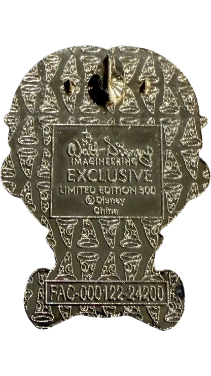 Back of a Graidan Collectibles Walt Disney Imagineering limited edition enamel pin with official stamp and logo
